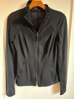 Zella Black Full-Zip Athletic Jacket with Mesh